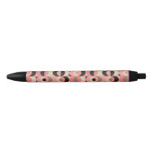 Mid-Century modern roze patroon Zwarte Inkt Pen (Voorkant)