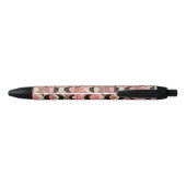 Mid-Century modern roze patroon Zwarte Inkt Pen (Achterkant)