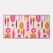 Mid Century Modern Roze & Sinaasappel Abstract Pat Bureaumat (Voorkant)