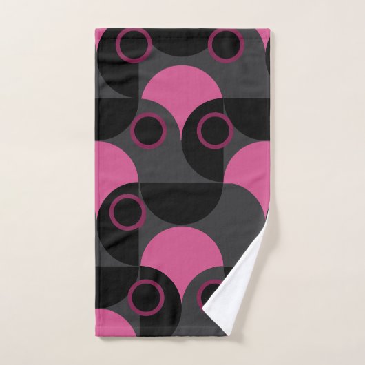 Mid-Century Modern Roze zwart en grijs Bad Handdoek (Handdoek)