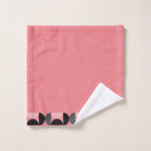 Mid-Century Modern Roze zwart en grijs Bad Handdoek (Wasdoekje)
