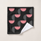 Mid-Century Modern Roze zwart en grijs Bad Handdoek (Wasdoekje)