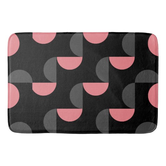 Mid-Century Modern Roze zwart en grijs Badmat (Voorkant)