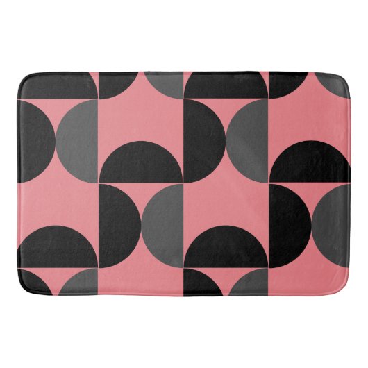 Mid-Century Modern Roze zwart en grijs Badmat (Voorkant)