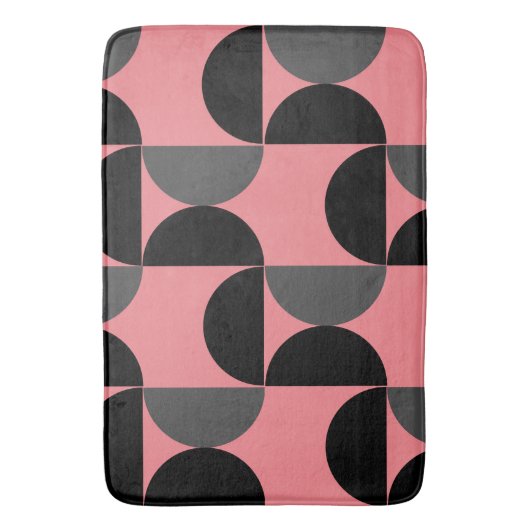 Mid-Century Modern Roze zwart en grijs Badmat (Voorkant Verticaal)