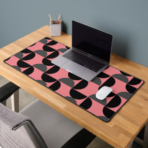 Mid-Century Modern Roze zwart en grijs Bureaumat