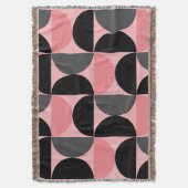 Mid-Century Modern Roze zwart en grijs Deken (Voorkant Verticaal)
