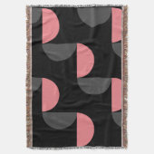 Mid-Century Modern Roze zwart en grijs Deken (Voorkant Verticaal)