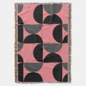 Mid-Century Modern Roze zwart en grijs Deken (Voorkant Verticaal)