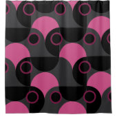 Mid-Century Modern Roze zwart en grijs Douchegordijn (Voorkant)