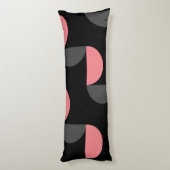 Mid-Century Modern Roze zwart en grijs Lichaamskussen (Achterkant (Verticaal))