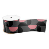 Mid-Century Modern Roze zwart en grijs Satijnen Lint (Spoel)