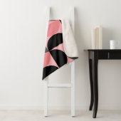 Mid-Century Modern Roze zwart en grijs Sherpa Deken (In situ)