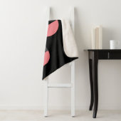 Mid-Century Modern Roze zwart en grijs Sherpa Deken (In situ)