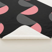 Mid-Century Modern Roze zwart en grijs Sherpa Deken (3/4)