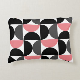 Mid-Century Modern Roze Zwart-wit Accent Kussen