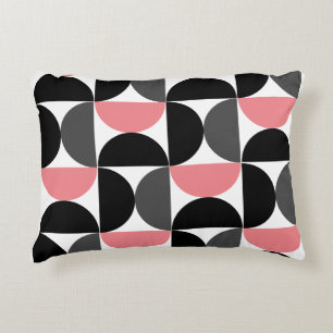 Mid-Century Modern Roze Zwart-wit Accent Kussen