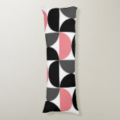 Mid-Century Modern Roze Zwart-wit Lichaamskussen (Voorkant Verticaal)