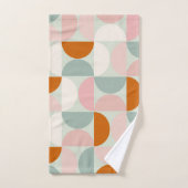 Mid Century Modern Sage Green Blush Oranje Patroon Bad Handdoek (Handdoek)