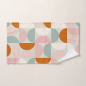 Mid Century Modern Sage Green Blush Oranje Patroon Bad Handdoek (Handdoek)
