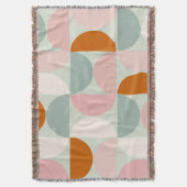 Mid Century Modern Sage Green Blush Oranje Patroon Deken (Voorkant Verticaal)