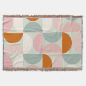 Mid Century Modern Sage Green Blush Oranje Patroon Deken (Voorkant)
