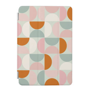 Mid Century Modern Sage Green Blush Oranje Patroon iPad Mini Cover