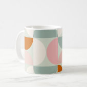 Mid Century Modern Sage Green Blush Oranje Patroon Koffiemok (Voorkant links)