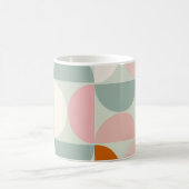 Mid Century Modern Sage Green Blush Oranje Patroon Koffiemok (Center)