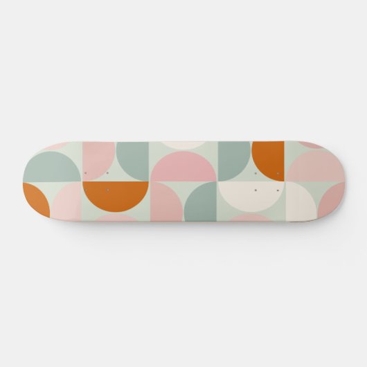 Mid Century Modern Sage Green Blush Oranje Patroon Persoonlijk Skateboard (Horizontaal)
