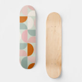 Mid Century Modern Sage Green Blush Oranje Patroon Persoonlijk Skateboard (Voorkant)