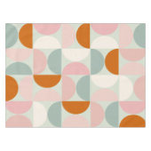 Mid Century Modern Sage Green Blush Oranje Patroon Tafelkleed (Voorkant (Horizontaal))