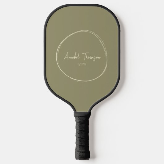 Mid-Century Modern Sage Weide | Scriptnaam Pickleball Paddle (Voorkant)