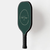 Mid-Century Modern Saliegroen | Scriptnaam Pickleball Paddle (Links)