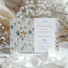 Mid-Century Modern Save the Date Bruiloft Kaart