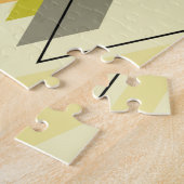 Mid Century Modern Scattered Diamonds Chartreuse Legpuzzel (Zijkant)