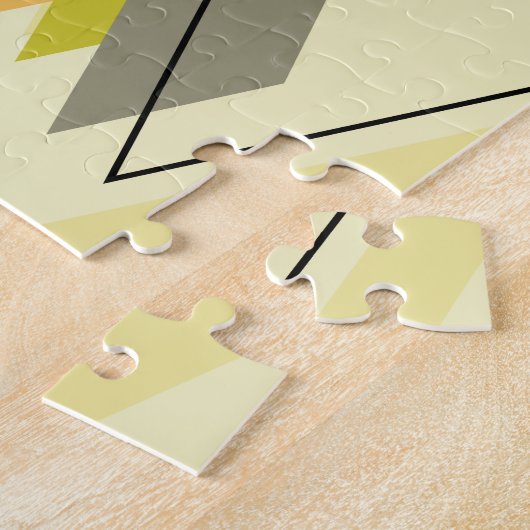 Mid Century Modern Scattered Diamonds Chartreuse Legpuzzel (Zijkant)