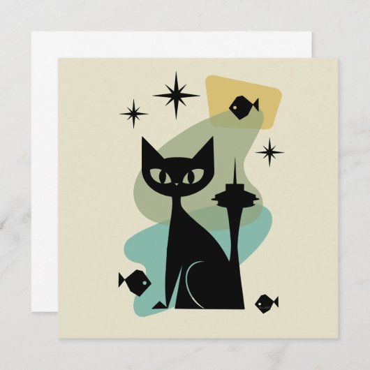 Mid Century Modern Seattle Cat (Voorkant / Achterkant)