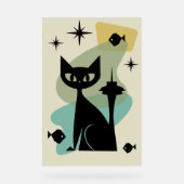 Mid Century Modern Seattle Cat Acryl Bord (Voorkant)