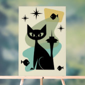 Mid Century Modern Seattle Cat Acryl Bord (Neutraal)