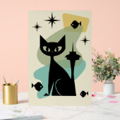 Mid Century Modern Seattle Cat Acryl Bord (Huwelijk)
