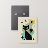 Mid Century Modern Seattle Cat Button (Voorkant / Achterkant)