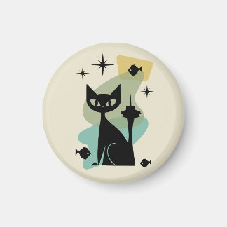 Mid Century Modern Seattle Cat Magneet