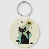 Mid Century Modern Seattle Cat Sleutelhanger (Achterkant)