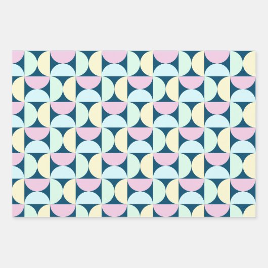 Mid Century Modern Semicircles Kleurrijk Abstract Inpakpapier Vel (Voorkant 2)