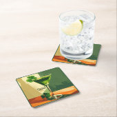 Mid Century Modern Shamrock Martini Sláinte! Kartonnen Onderzetters (Insitu)