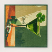 Mid Century Modern Shamrock Martini Sláinte! Legpuzzel (Horizontaal)