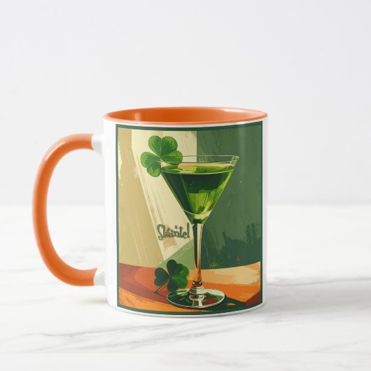Mid Century Modern Shamrock Martini Sláinte! Mok (Links)