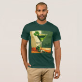 Mid Century Modern Shamrock Martini Sláinte!  T-shirt (Voorkant volledig)
