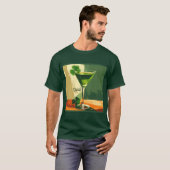 Mid Century Modern Shamrock Martini Sláinte!  T-shirt (Voorkant volledig)